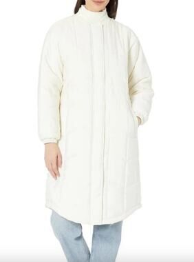 Eileen Fisher Organic Cotton Long Down Quilted Jacket, XS $298